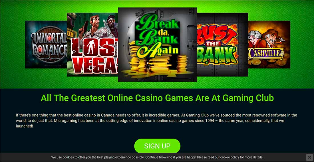 gaming club casino games

